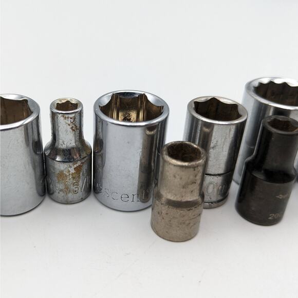 Bulk Lot Bundle Name Brand Sockets Set 23 Pieces Various Sizes Deep Shallow - Picture 8 of 10